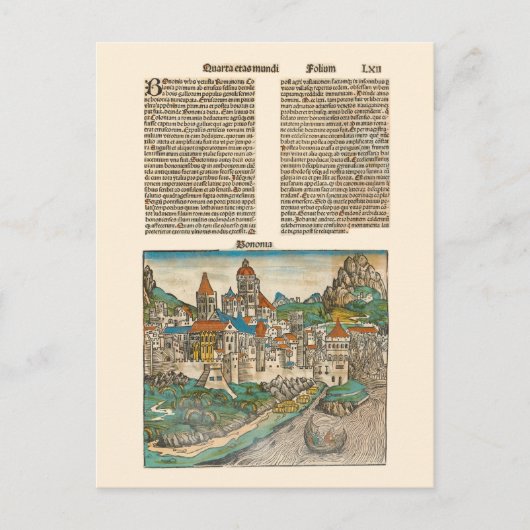Bologna Italien Nürnberg Chronicle Medieval Book Postkarte (Vorderseite)