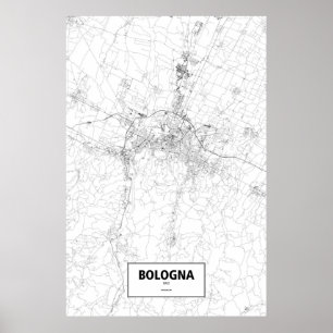 Bologna, Italien (Schwarzes auf Weiß) Poster