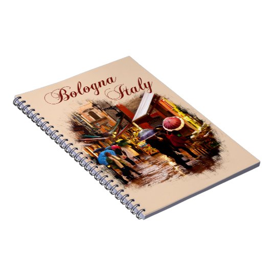 Bologna, Italien: Shopping im Regen Notizblock (Rechte Seite)