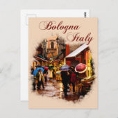 Bologna, Italien: Shopping im Regen Postkarte (Vorne/Hinten)