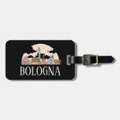 Bologna Italien Silhouette Vintage Travel Gepäckanhänger (Vorderseite horizontal)