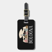 Bologna Italien Silhouette Vintage Travel Gepäckanhänger (Vorderseite vertikal)