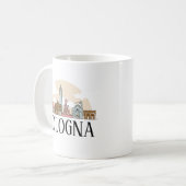 Bologna Italien Silhouette Vintage Travel Kaffeetasse (Vorderseite Links)