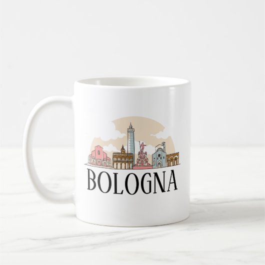 Bologna Italien Silhouette Vintage Travel Kaffeetasse (Links)