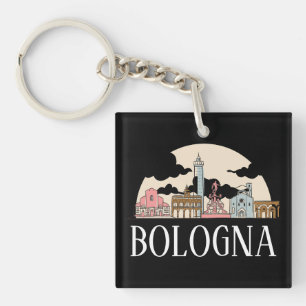 Bologna Italien Silhouette Vintage Travel Schlüsselanhänger