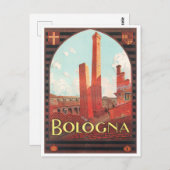 Bologna Italien Vintage Reise Postkarte (Vorne/Hinten)
