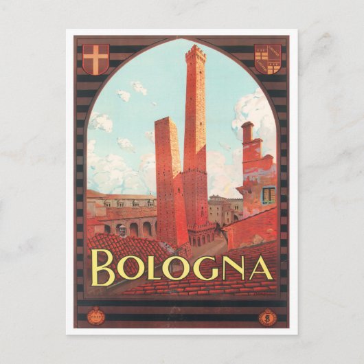 Bologna Italien Vintage Reise Postkarte (Vorderseite)