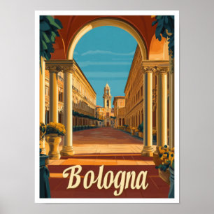 Bologna Italien Vintage Reiseillustration Poster