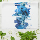 Bologna Italy Skyline Blue Geschirrtuch (Gefaltet)