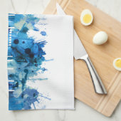 Bologna Italy Skyline Blue Geschirrtuch (Viertel Falte)