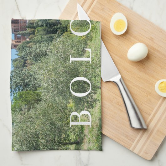 Bologna San Luca Wallfahrtskirche Geschirrtuch (Viertel Falte)