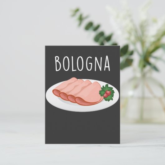 Bologna Sausage Feinschmecker Baloney Mortadella L Postkarte (Stehend Vorderseite)