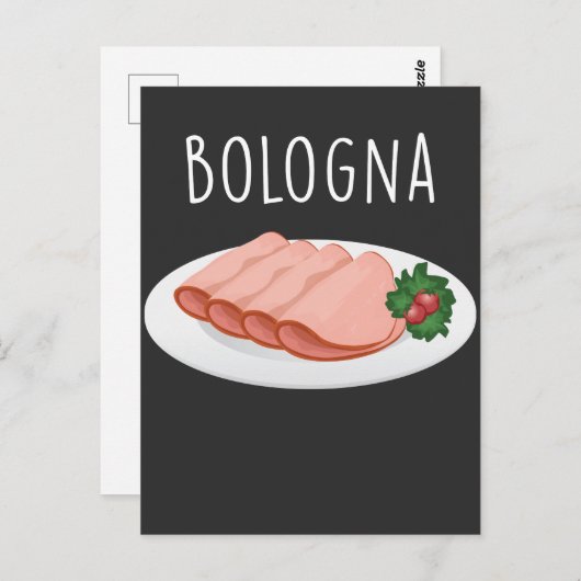 Bologna Sausage Feinschmecker Baloney Mortadella L Postkarte (Vorne/Hinten)