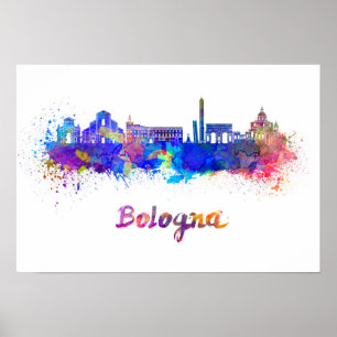Bologna-Skyline im Aquarell Poster