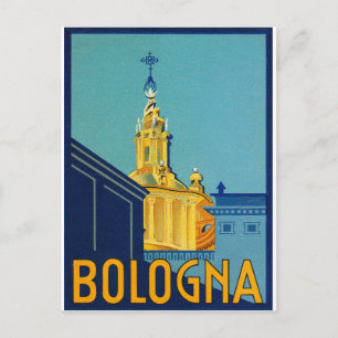 Bologna, Stadtgebäude, Italien, Vintage-Reise Postkarte
