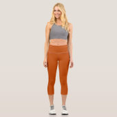 Bolognese/ Dunkles Rost-Orange Capri Leggings (Vorderseite)