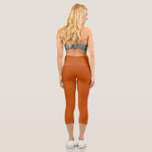 Bolognese/ Dunkles Rost-Orange Capri Leggings (Rückseite)