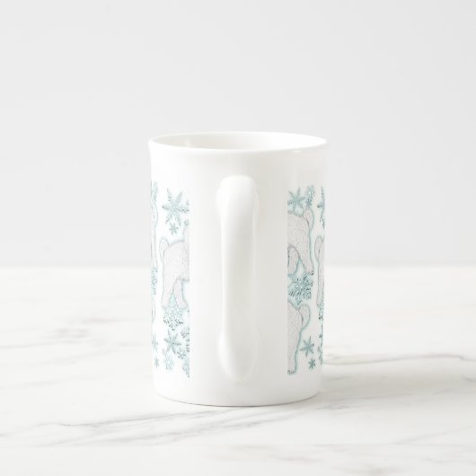 Bolognese Hund und Bichon Frise Hund Snowflake Porzellantasse (Rückseite)