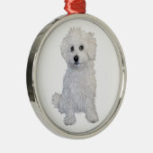 Bolognese Puppy Silbernes Ornament (Rechts)