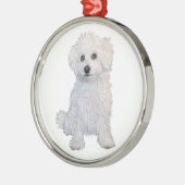 Bolognese Puppy Silbernes Ornament (Links)