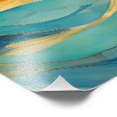 "Bolonia" Blaue Orangenwaves Fotodruck (Ecke)
