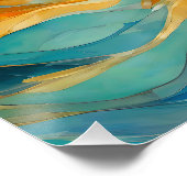 "Bolonia" Blaue Orangenwaves Poster (Ecke)