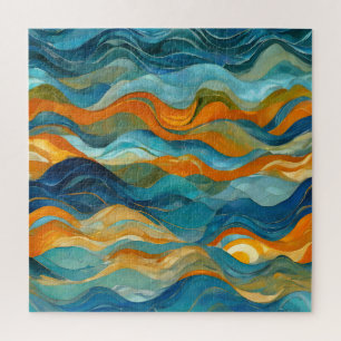 "Bolonia" Blaue Orangenwaves Puzzle