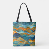 "Bolonia" Blaue Orangenwaves Tasche (Rückseite)