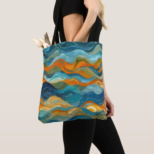 "Bolonia" Blaue Orangenwaves Tasche (Von Nahem)
