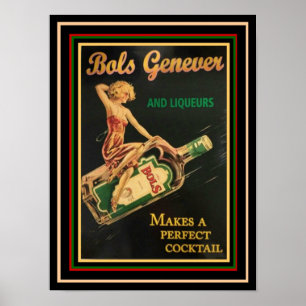 Bols Genever Vintage Werbeplakat 12 x 16 Poster