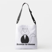 Bolsa Ajustável Shoulder bag Cat, License to Meow Tragetaschen Mit Langen Trägern (Rückseite)
