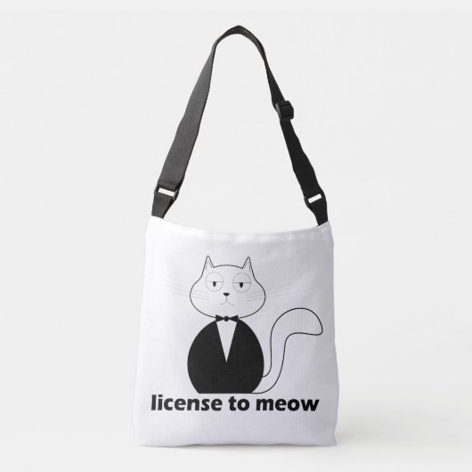 Bolsa Ajustável Shoulder bag Cat, License to Meow Tragetaschen Mit Langen Trägern (Vorderseite)
