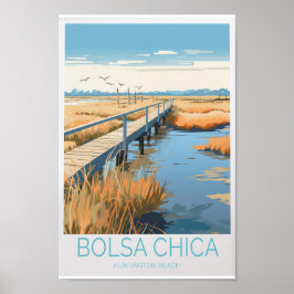 Bolsa Chica Travel Poster - California Staat Beach