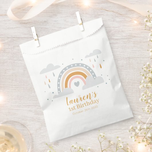 Bolsa De Papel Moderner Regenbogen Neutrale Farben Geschenktütchen (Ausgeschnitten)