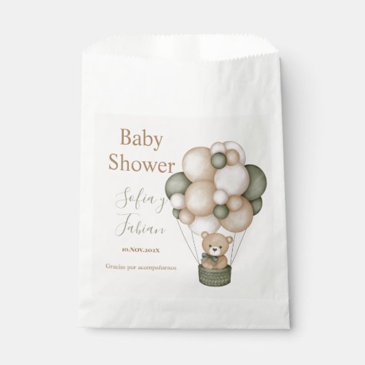 Bolsa De Papel Teddy Bear Spanish Baby Shower Boy Geschenktütchen (Vorderseite)