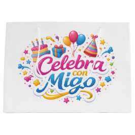 Bolsa de Regalo con Diseño “Celebra Conmigo” | Emp Große Geschenktüte