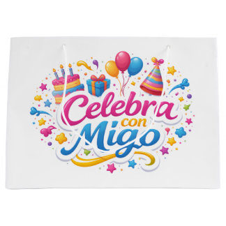 Bolsa de Regalo con Diseño “Celebra Conmigo” | Emp Große Geschenktüte