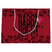 Bolsa de regalo con feliz san Valentin y corazón Große Geschenktüte (Vorderseite)