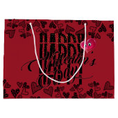 Bolsa de regalo con feliz san Valentin y corazón Große Geschenktüte (Rückseite)