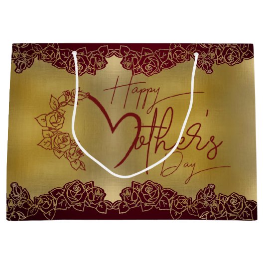 Bolsa de regalo con rosas para día de madre große geschenktüte (Vorderseite)