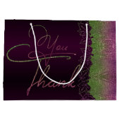 Bolsa de regalo lujosa con purpurina Y gracias Große Geschenktüte (Rückseite)