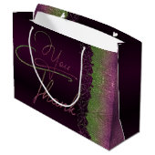 Bolsa de regalo lujosa con purpurina Y gracias Große Geschenktüte (Rückseite Schrägansicht)