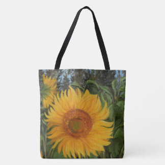 Bolsa de tela con girasol enorme tasche