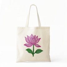 Bolsa de tela flor rosada