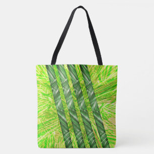 Bolsa verde amarelado com riscos e traços 'bambu' tasche