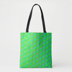 Bolsa verde azulado, 'tom em relevant' e linhas tasche