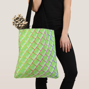 Bolsa verde claro com'emenda colorida, e relevant' tasche