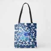 BOLSO DE TELA AZUL CON FLORES TASCHE (Vorderseite)