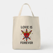 Bolso tatuaje neo tradicional love is forever tragetasche (Rückseite)