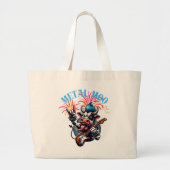 Bolsos Metal Moo-d – Rockin' Cow with a Guitar Jumbo Stoffbeutel (Vorne)